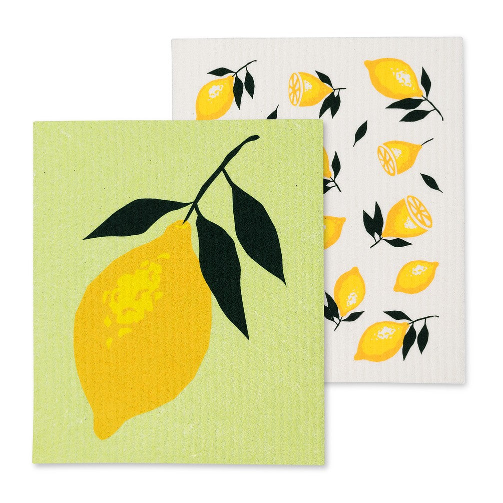 Lemon Swedish Dishcloth, Set of 2