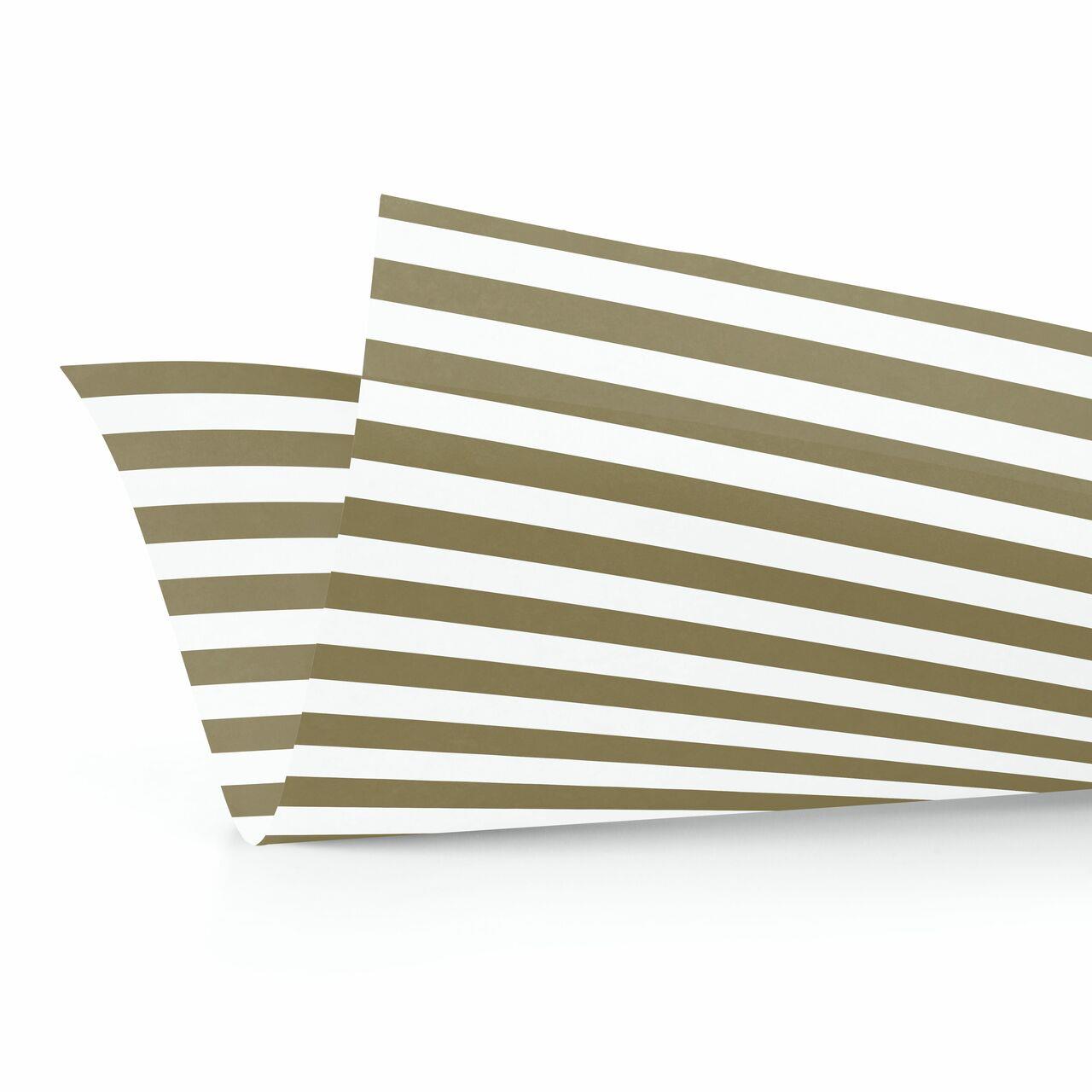 Gold & White Stripe Tissue Paper, 3 Sheets