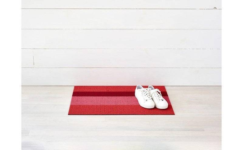 Chilewich Indoor/Outdoor Bold Stripe Shag Mat, Punch
