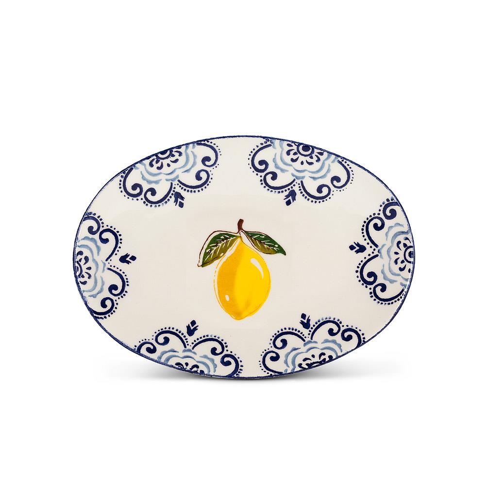 Lemon Print Medium Oval Platter, 8.5" x 12"