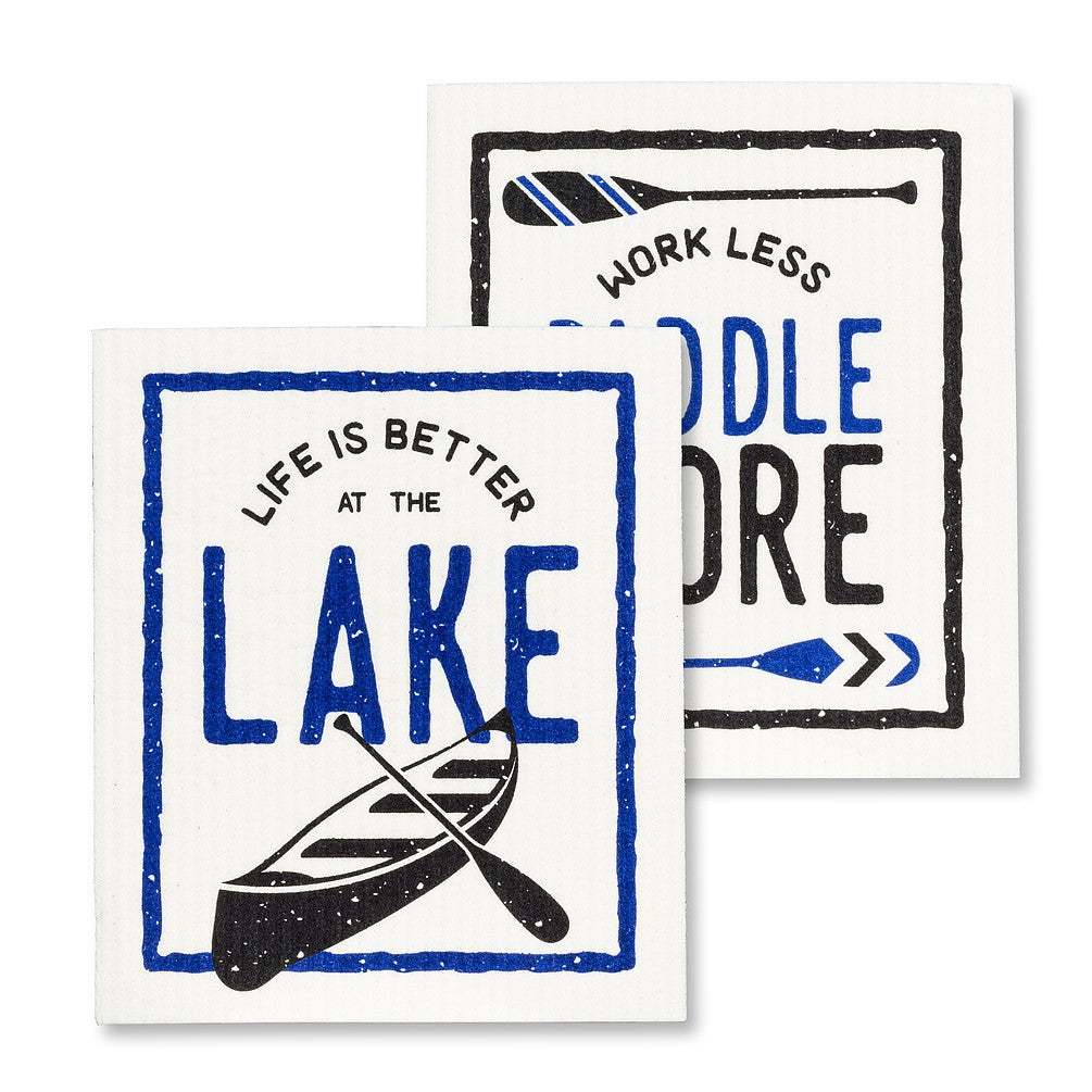 Better At The Lake Swedish Dishcloth, Set of 2