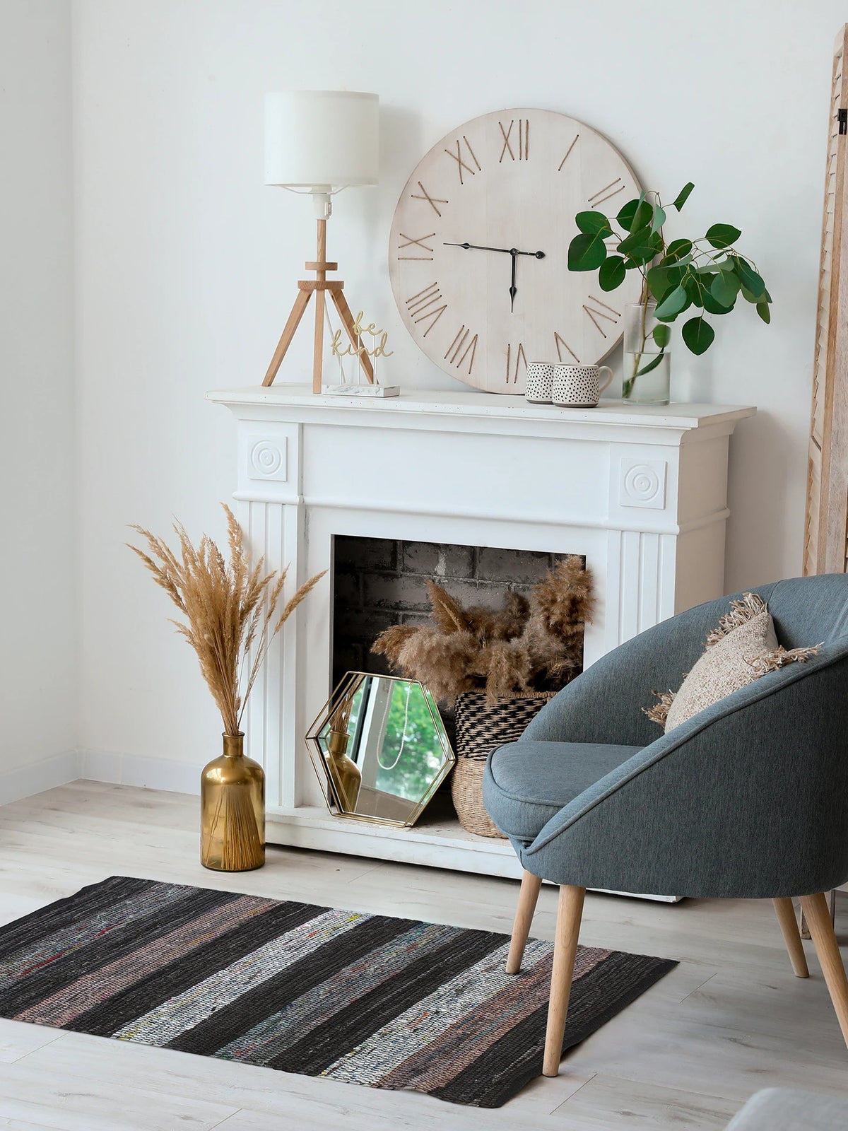 Wood Smoke Rag Rug, 2 x 3