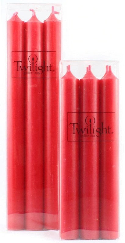 Twilight Red 10&quot; Tapered Candles, Pack/6