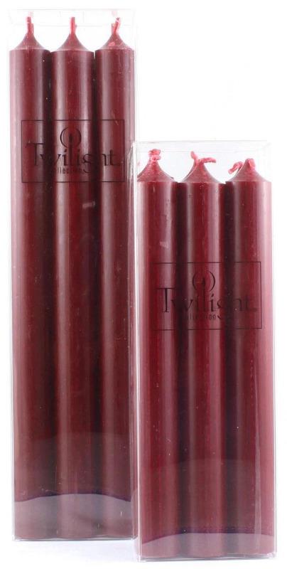 Twilight Bordeaux 10" Tapered Candles, Pack/6