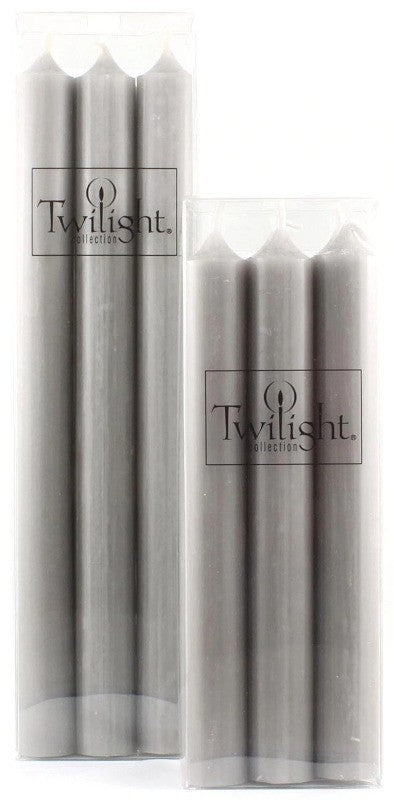 Twilight Grey 10" Tapered Candles, Pack/6