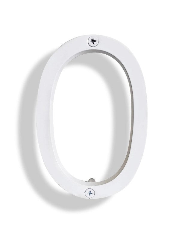House Number 0 - White Aluminum