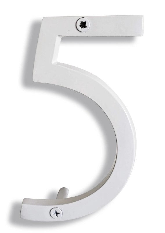 House Number 5 - White Aluminum