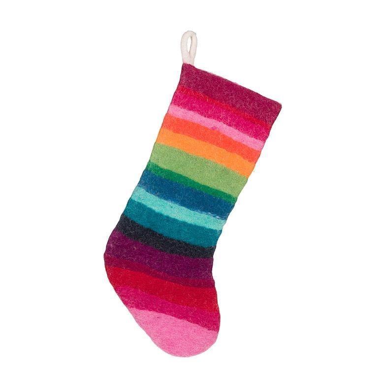 Rainbow Striped Stocking - Fair Trade Certified