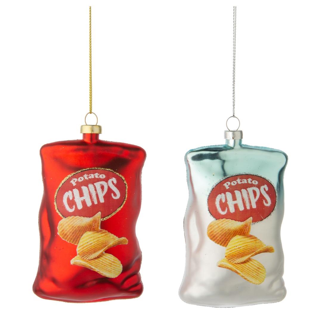 Glass Bag of Potato Chips Ornament