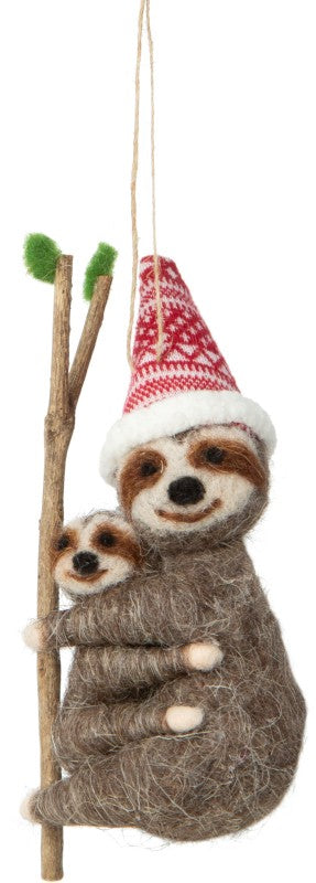 Sloth Mama With Baby Ornament