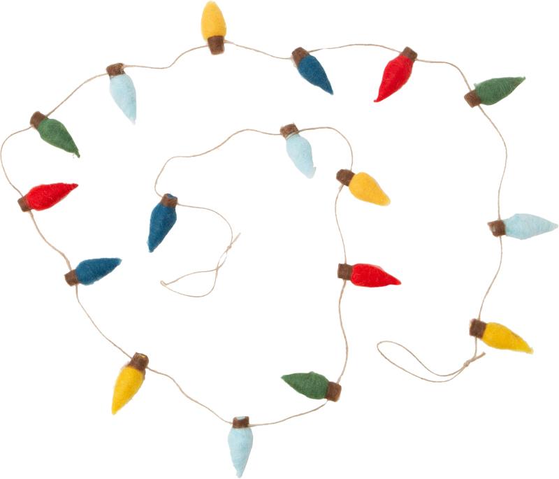 Felt Christmas Light Garland, 70"L