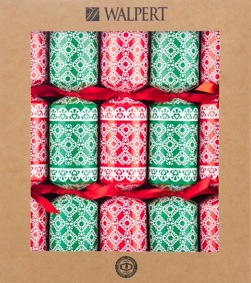 Eco Lace & Snowflake Christmas Crackers, Set of 10