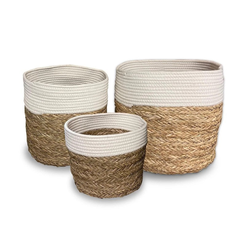 Cotton Rope & Seagrass Basket (Small)