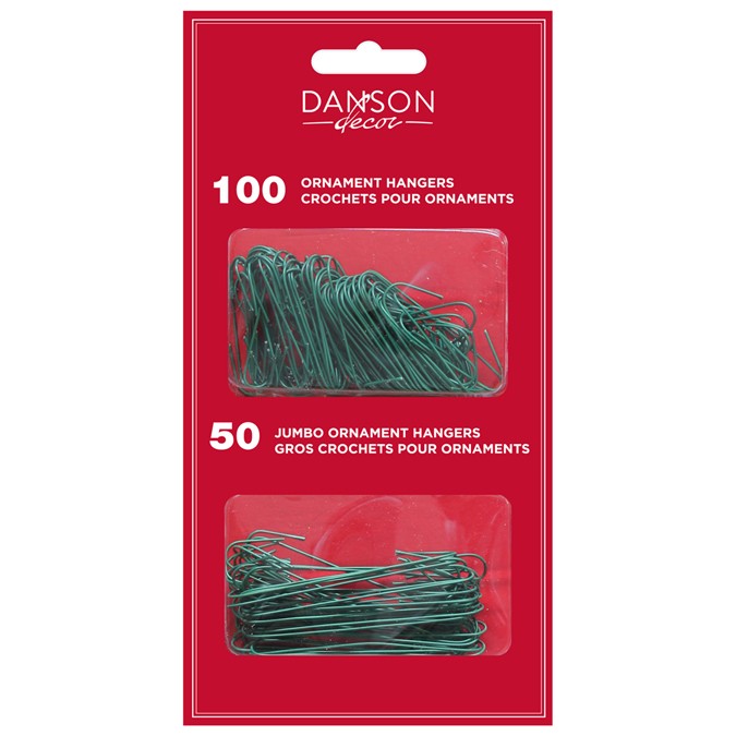 Danson Décor Green Wire Ornament Hooks, Pack-150
