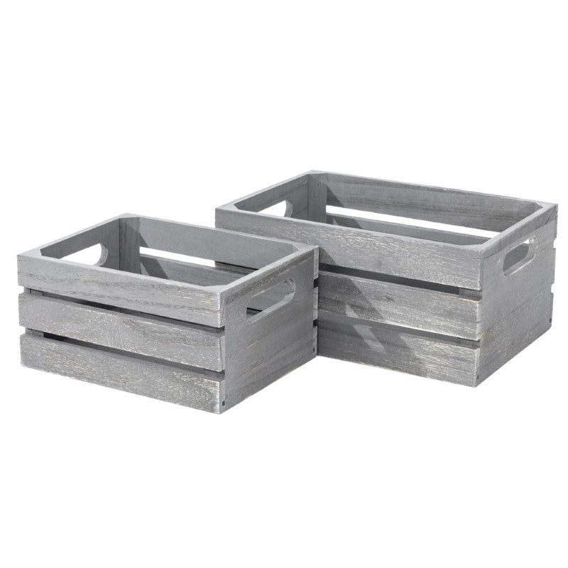 Rustic Grey Wooden Crates