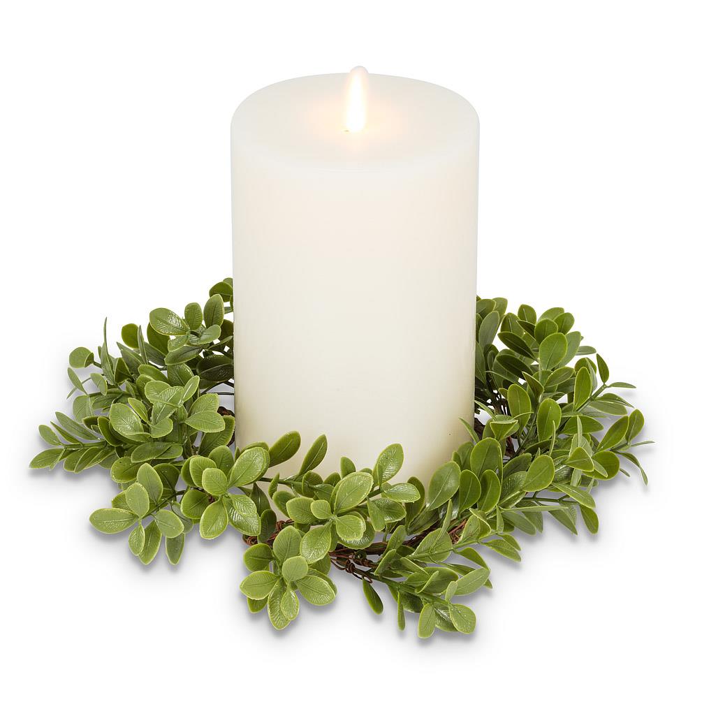 Boxwood Candle Ring, 9"Dia