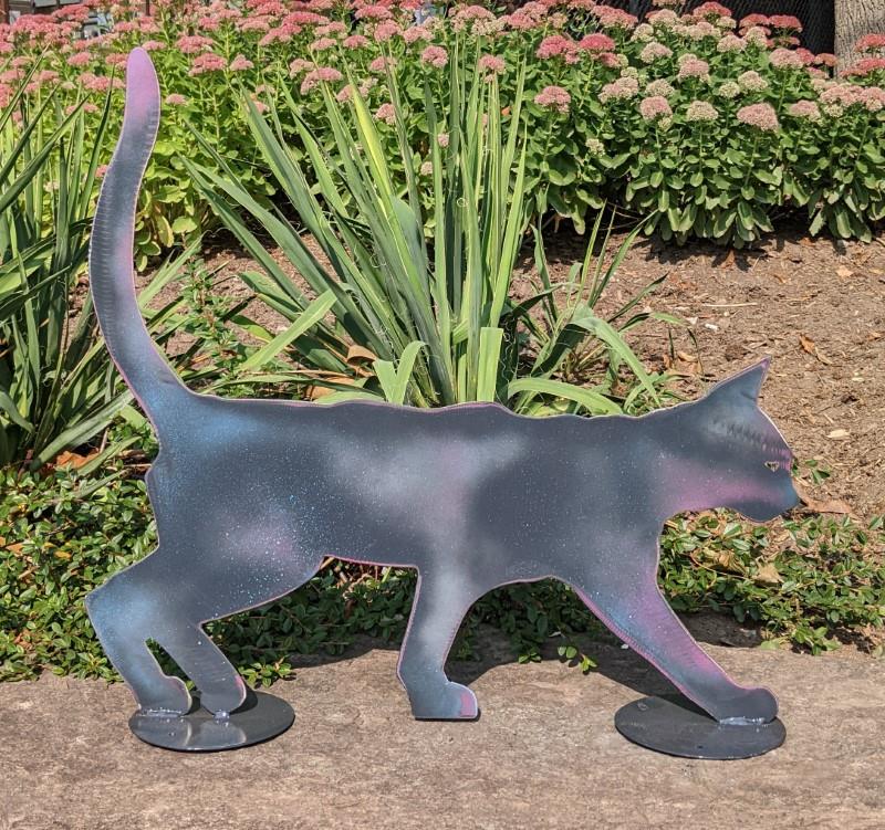 Blue Mix Cat Walk Garden Statue, 24"W x 22"H