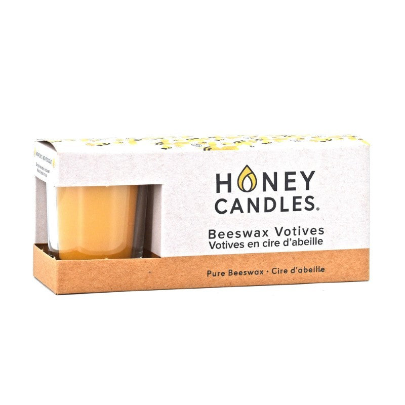 Votive Beeswax Candles, Set of 3
