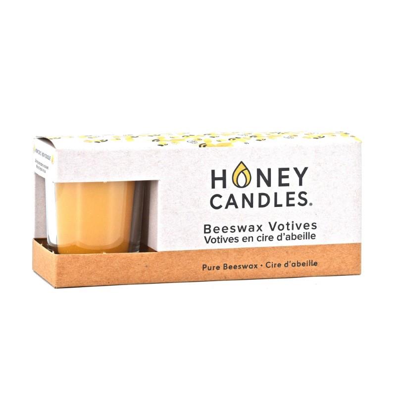 Votive Beeswax Candles, Set of 3