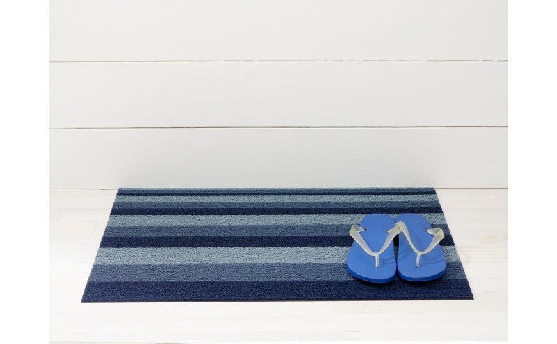 Chilewich Bounce Stripe Shag Mat, Storm