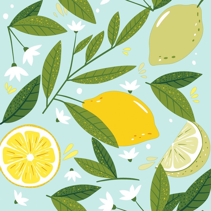 Lemon Tree 3-Ply - Luncheon Paper Napkins - Pack/20