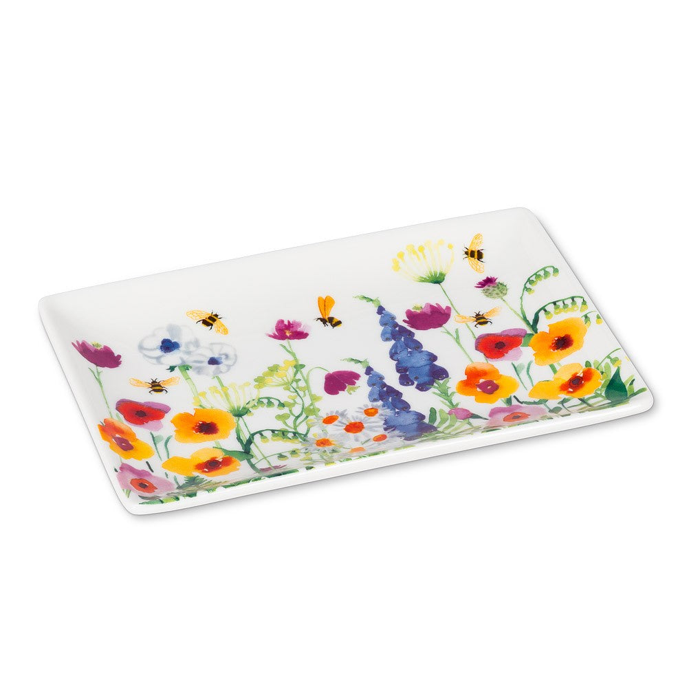 Bee Garden Rectangular Plate, 4" x 6"