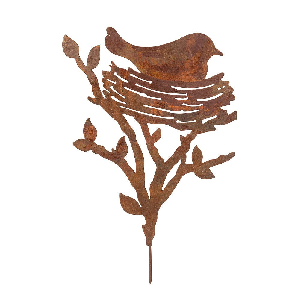 Bird On Nest Garden Stake