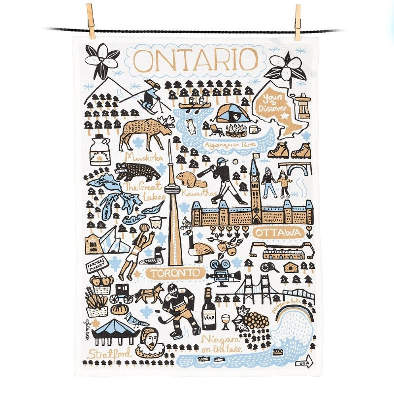 Ontario Landmarks Cotton Tea Towel