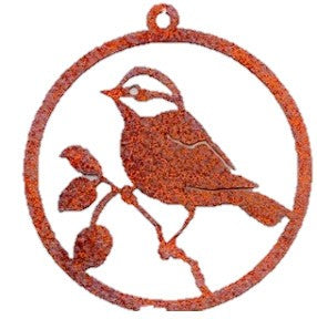 Rusty Black-Capped Chickadee Steel Ornament, 3&quot; Dia