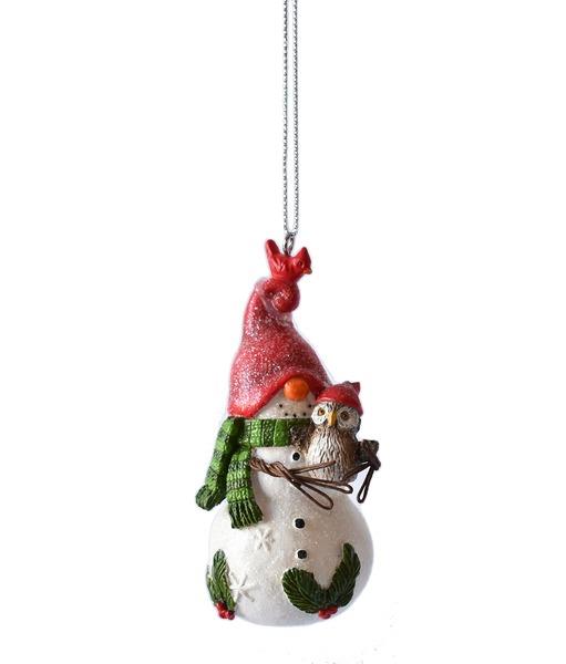 Snowman With Owl Ornament