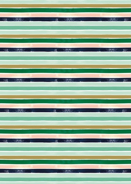 Green Stripe Wrapping Paper Roll, 3 Meters