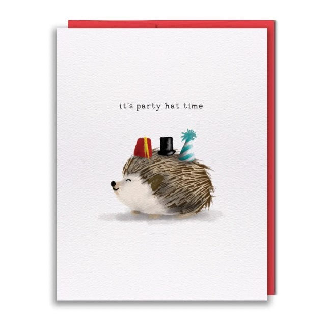 Studio Vcky Hedgehog Party Hat Time Birthday Card