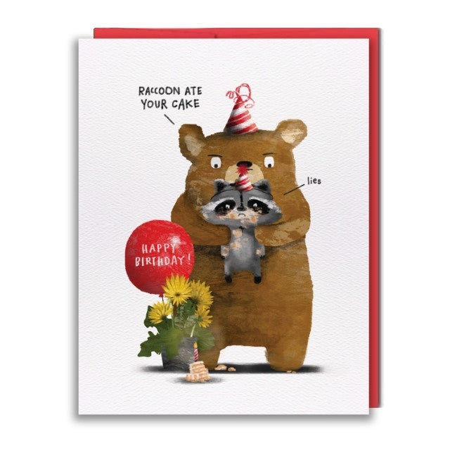 Studio Vcky Raccoon Lies Birthday Card