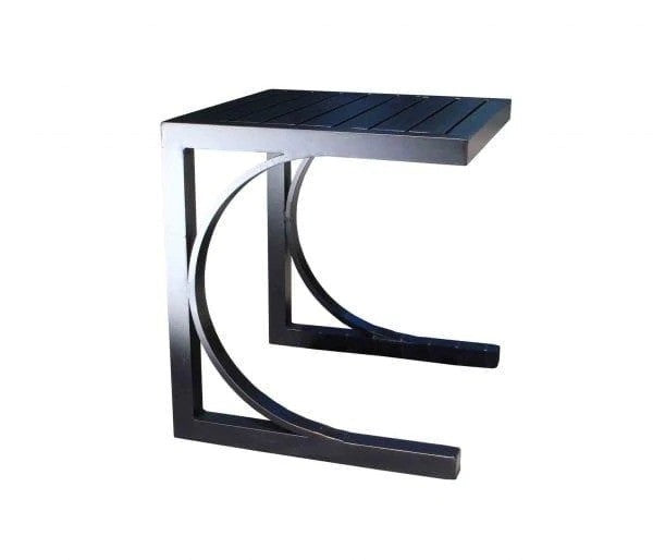 Monaco Outdoor 20" Square Side Table - Dark Rum