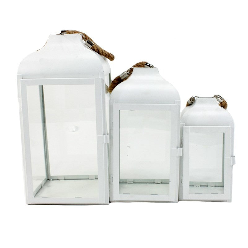 White Metal Lantern, 3 Sizes