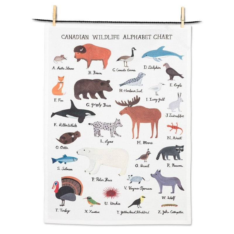 Wildlife Alphabet Cotton Tea Towel
