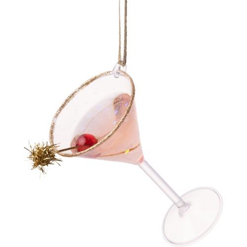 Martini w/Cherry Glass Ornament