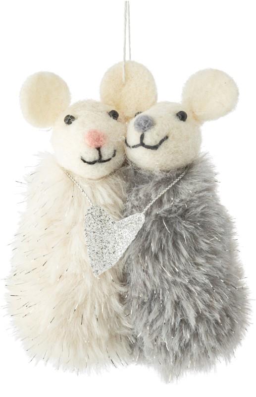 Hugging Felt Mice Ornament