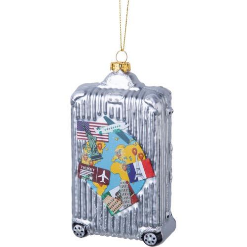 Glass Suitcase Ornament