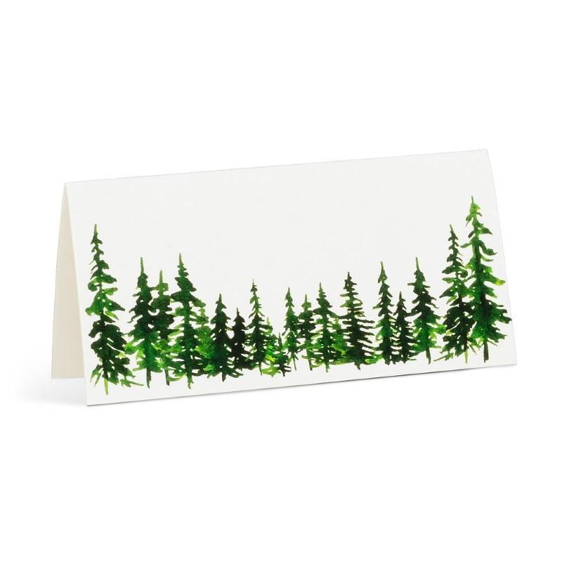 Folding Evergreen Placecard Holders - Set of 12