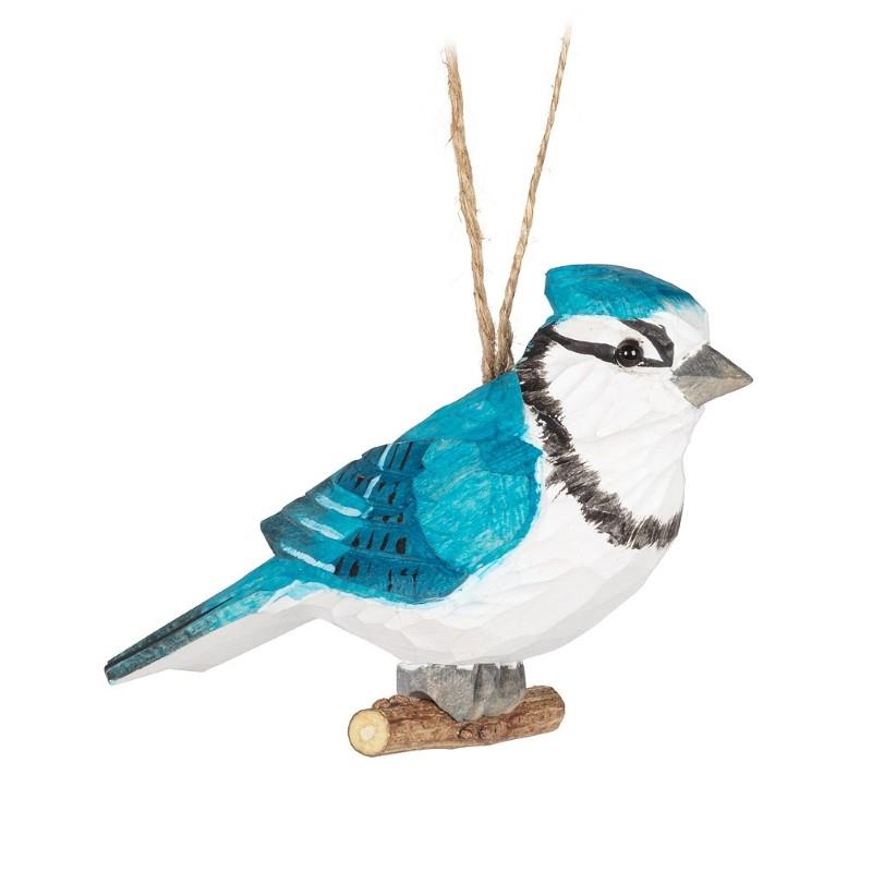 Wooden Blue Jay Ornament