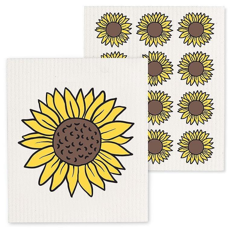 Sunflower Swedish Dishcloth, Set of 2