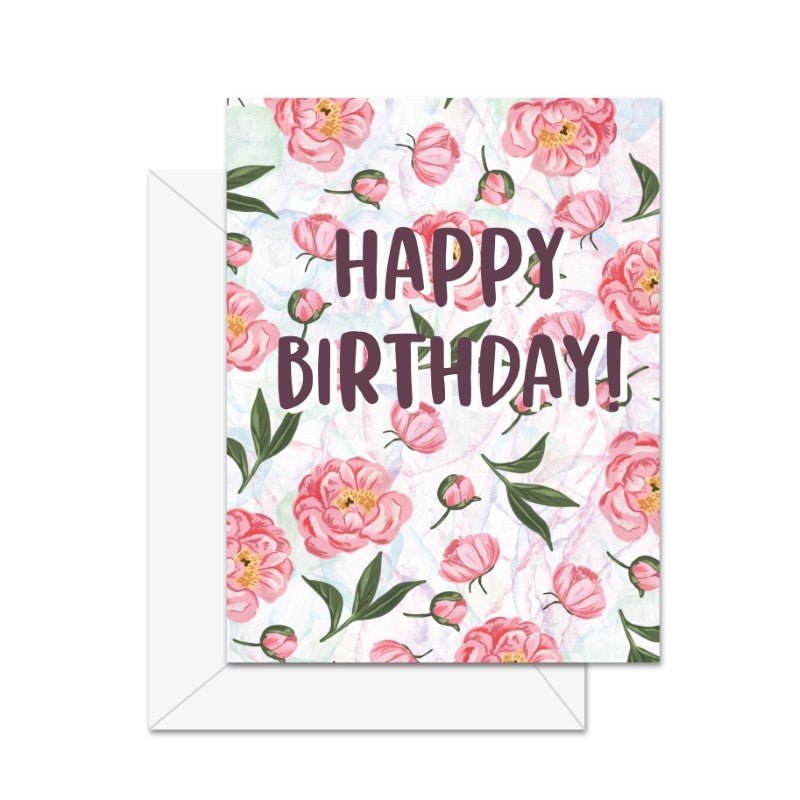 Peonies Birthday Card