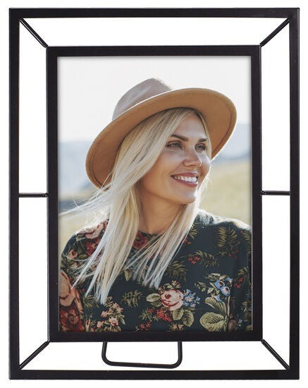 Black Modern Pierced Metal Picture Frame