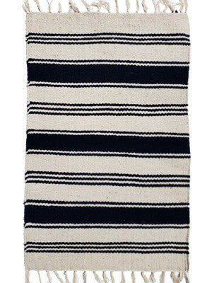 RichCasa Navy Stripes Rag Rug