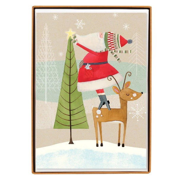 Santa Star Christmas Cards, Box of 15