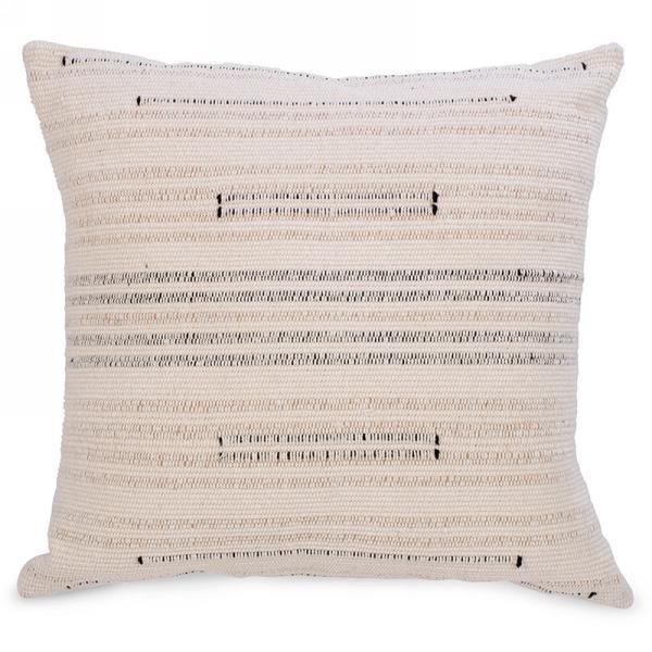 Natural Indoor Cushion With Stripes, 17"Sq