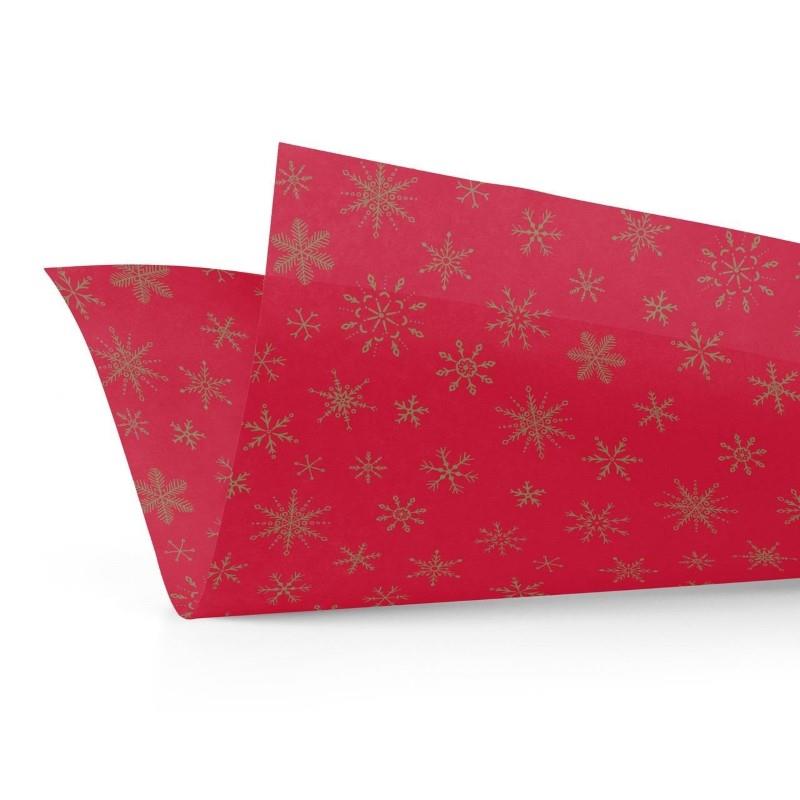 Red Snowflakes Tissue Paper, 3 Sheets