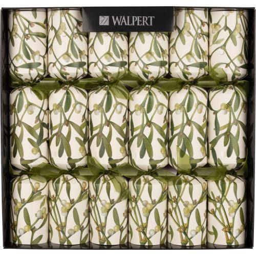 Walpert Mistletoe Branch Christmas Crackers, Set of 6