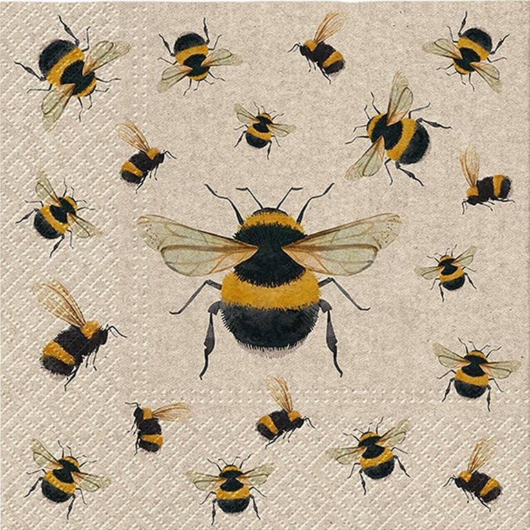 We Care Dancing Bee - Paper Napkins - Pack/20